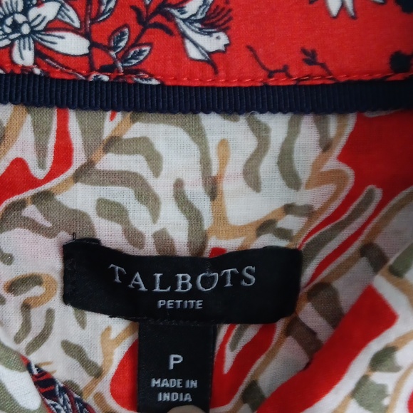 Talbots Tiger Print Button Up Shirt #2205 - Picture 5 of 7